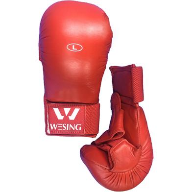 Leather Karate Gloves Red - L